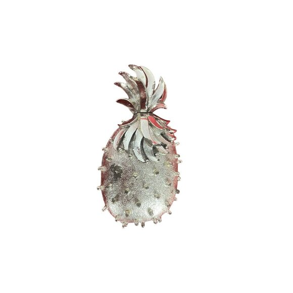 Vintage Silver‎ Pineapple Shaped Brooch Pin - Picture 1 of 5
